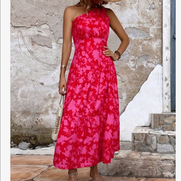 Boho Floral Print One Shoulder Maxi - Picture 6 of 8